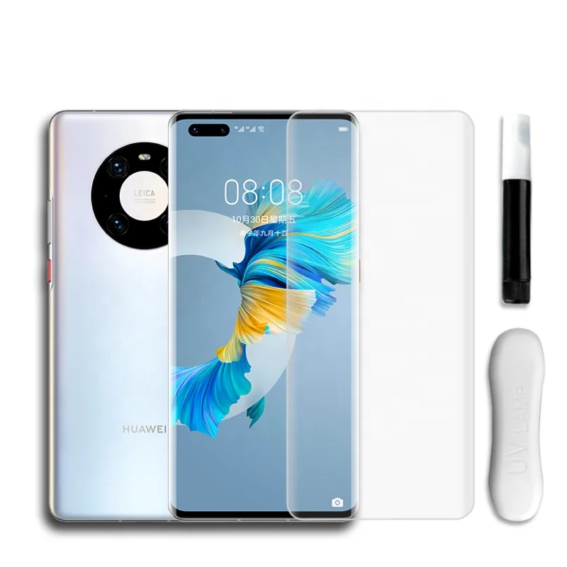 

3D Cuvrved UV Liquid Full Glue Tempered Glass Screen Protector For Huawei P40 Mate 30 Nova 7 Pro Honor 30+ Mate 40 Pro P30 pro