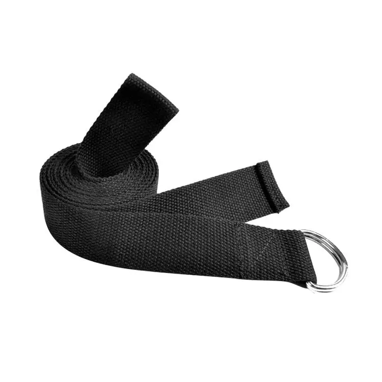 

Wholesale Fitness Equipment D-ring cotton gym strap stretch yoga belt, Stock color or customized