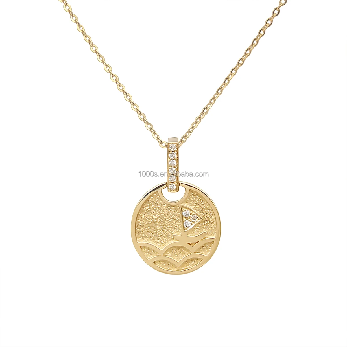 

Luxury 18K Real Gold Necklace Jewelry Yellow Gold Chain Diamond Pendent Necklaces