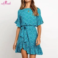 

Wholesale fashion polka dot printed ladies sexy casual women summer dresses