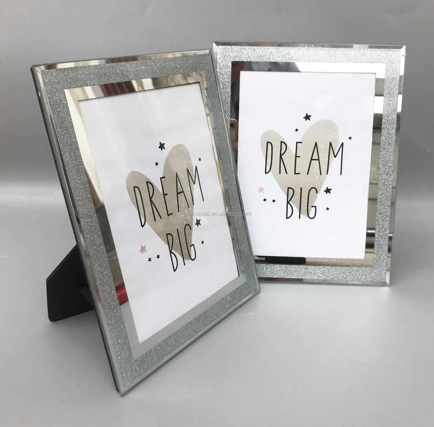 Miroir Verre paillettes Frame-Mr & Mrs 5" x 7"