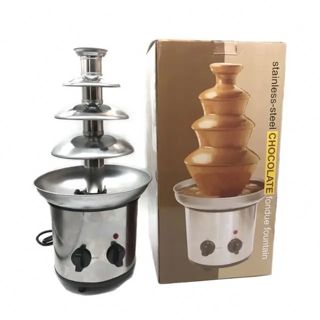 

Commercial Home Used Stainless Steel 4 Tier Chocolate Waterfall Fountain Electric Chocolate Fountain Cascade