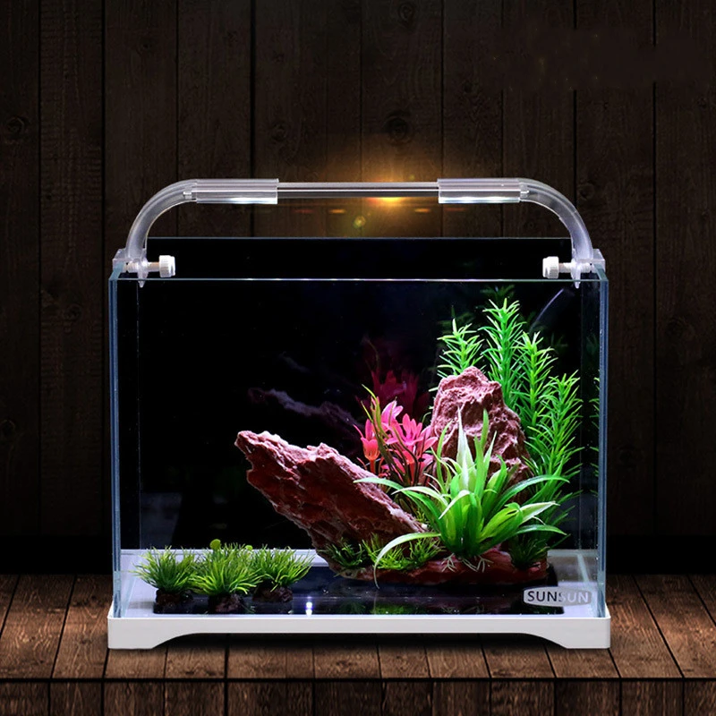 

amazon top seller best-selling small medium-sized super white glass ecological grass sitting room fish tank aquarium tanks, Clear transparent