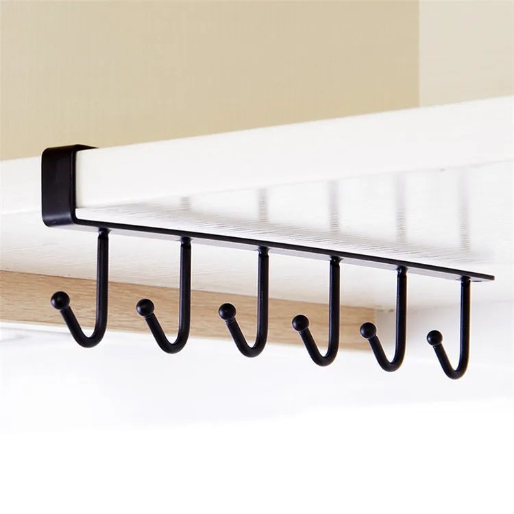 

Home use Metal Organizer Storage Hook Kitchen Cabinets Hanging Coffee Cup Holder, Black/white