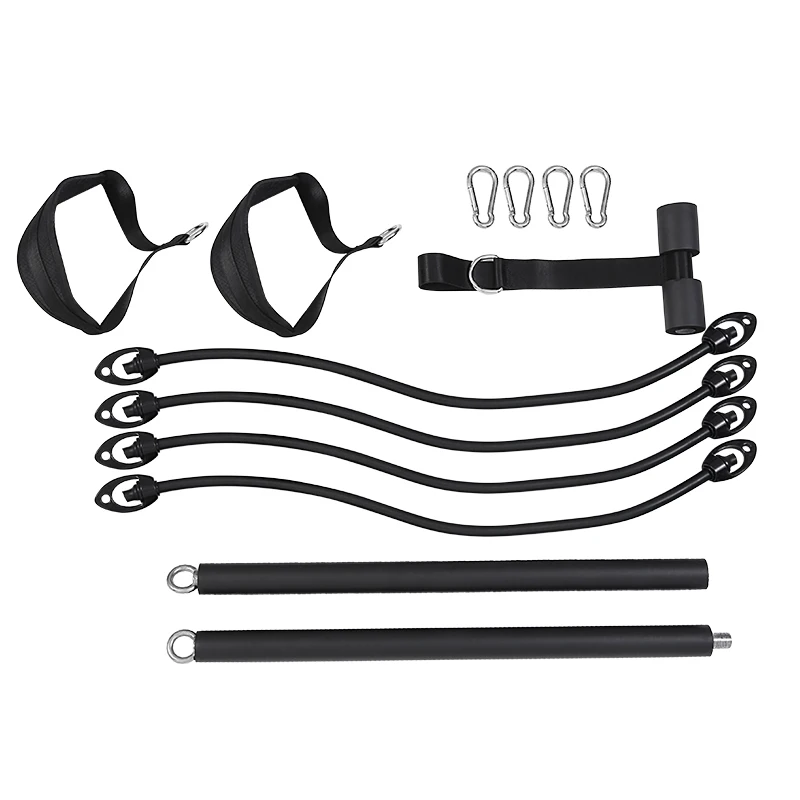 

Home Gym Workout Portable Pilates Adjustable Pilates Bar With Resistance Bands Yoga Pilates Stick, Black