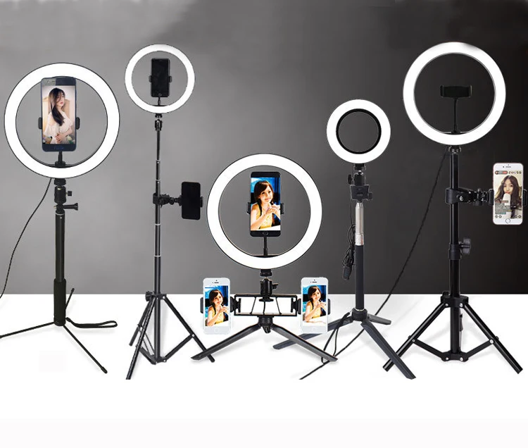 
Ring Light Spare parts flexibly Live Microphone Stand Phone StandTray Phone clip Ring Light With Tripod Stand Tik tok Youtube 