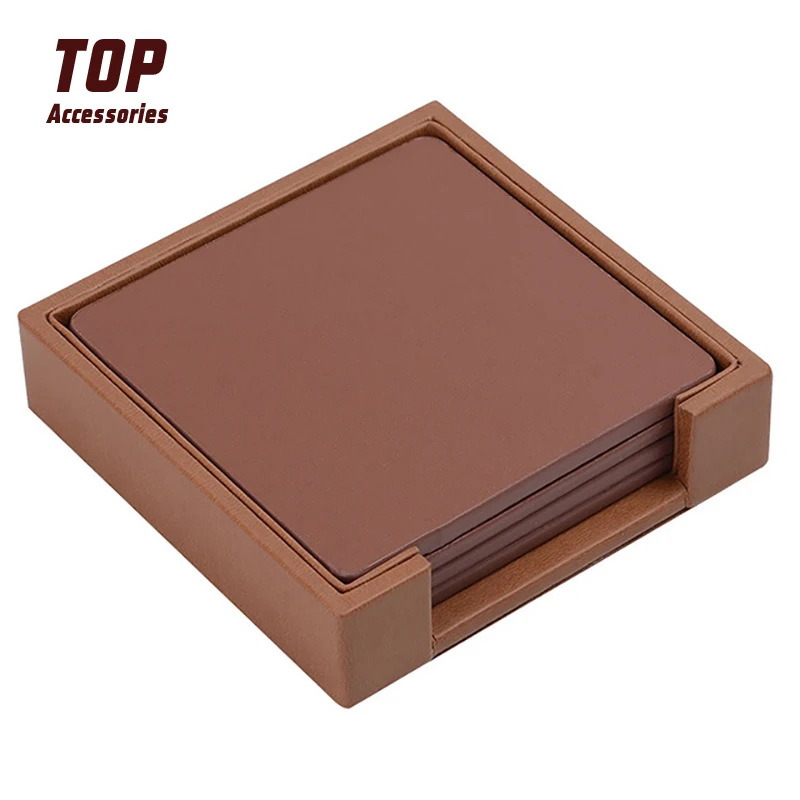 

Hot Sale Pu Leather Square Coffee Mat