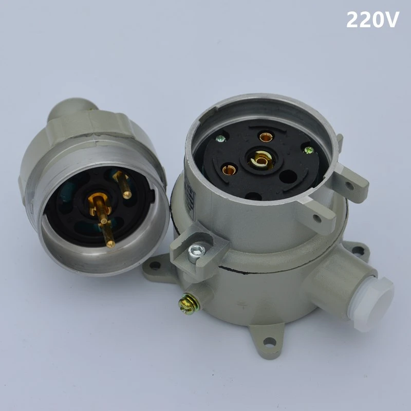 Aluminum alloy explosion-proof socket 16A explosion-proof plug ac-16 220V/380V three holes four holes five holes