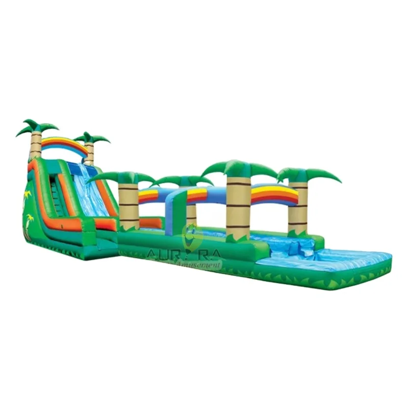 

Factory custom palm tree inflatable water slides inflatable large slide with pool for water park slide, Customized