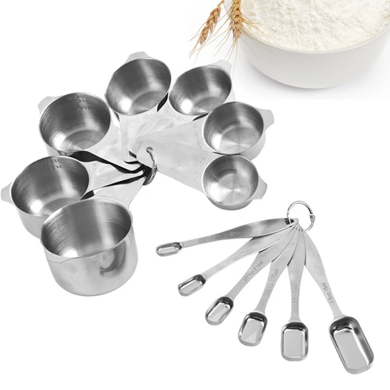 

Kitchen Metal Measuring Cups Stainless Steel Scale Measuring Spoon and Cup Set Custom Measuring Cups, Each panton color availble