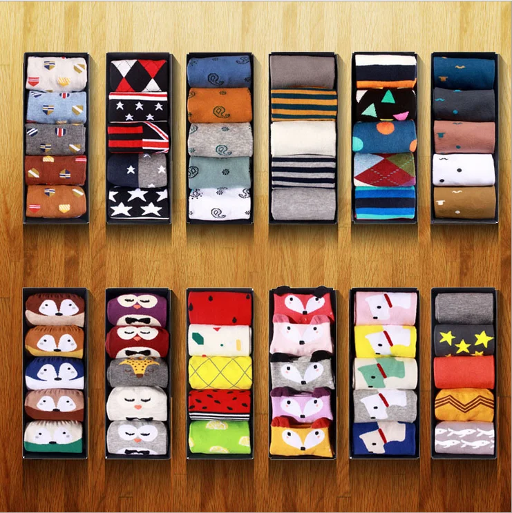 

Fashion Custom design socks funny custom logo sock manufacturer in a box comfy women men socks