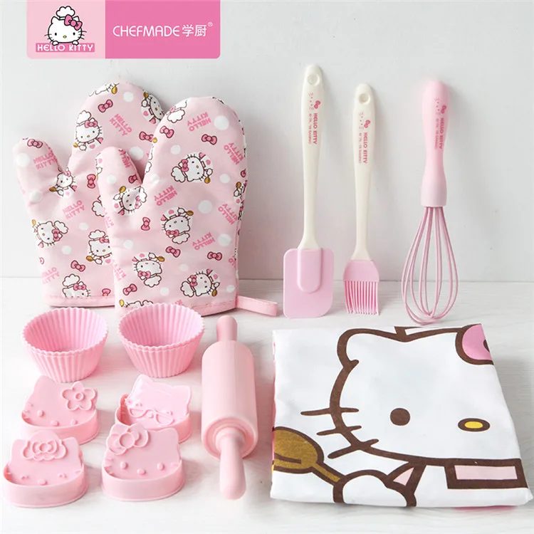 

CHEFMADE KT7071 Pink Kitchen Bakeware Set Children DIY Kids Silicone Household Cake Bread Muffin Cake Biscuit Tool Baking Set