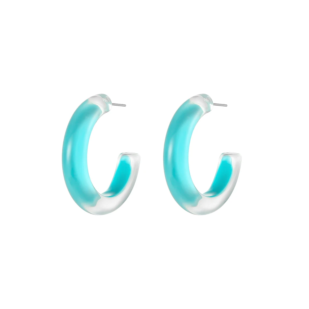 

2021 Popular Cheap Colorful Acrylic Earrings Transparent Resin Enamel Earrings for Girls, Red, green, orange, blue, white, yellow, purple, pink
