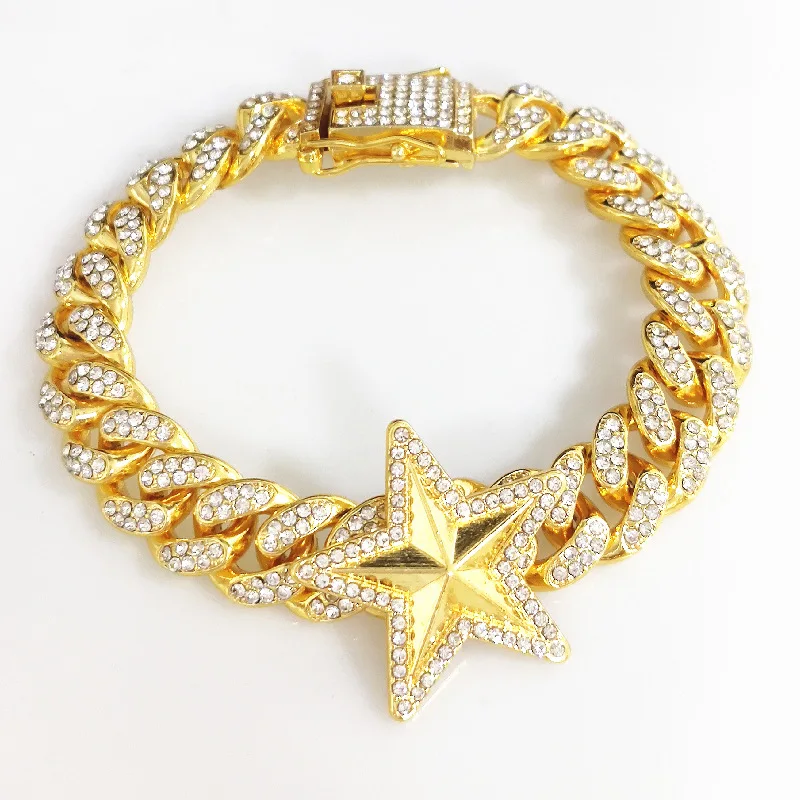 

Hip hop star icy out cuban link chain necklace women