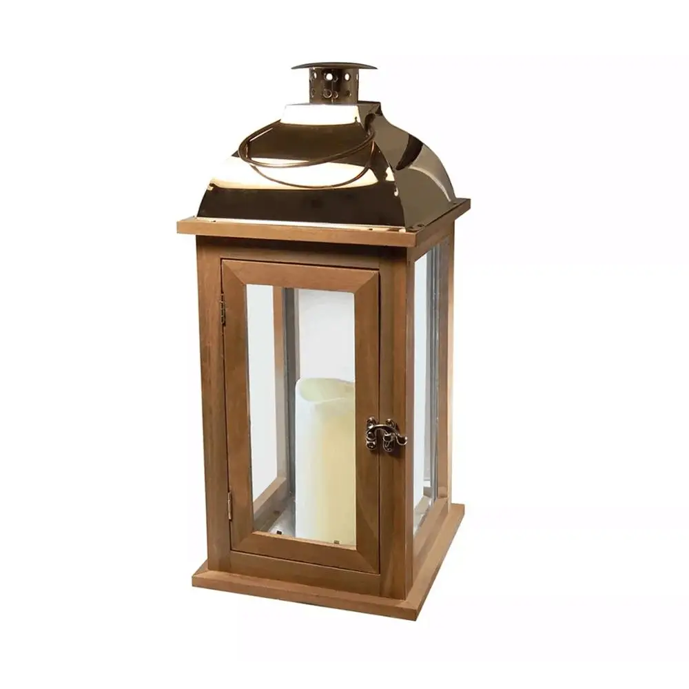 Outdoor Lantern  Hanging LED wooden Candles
