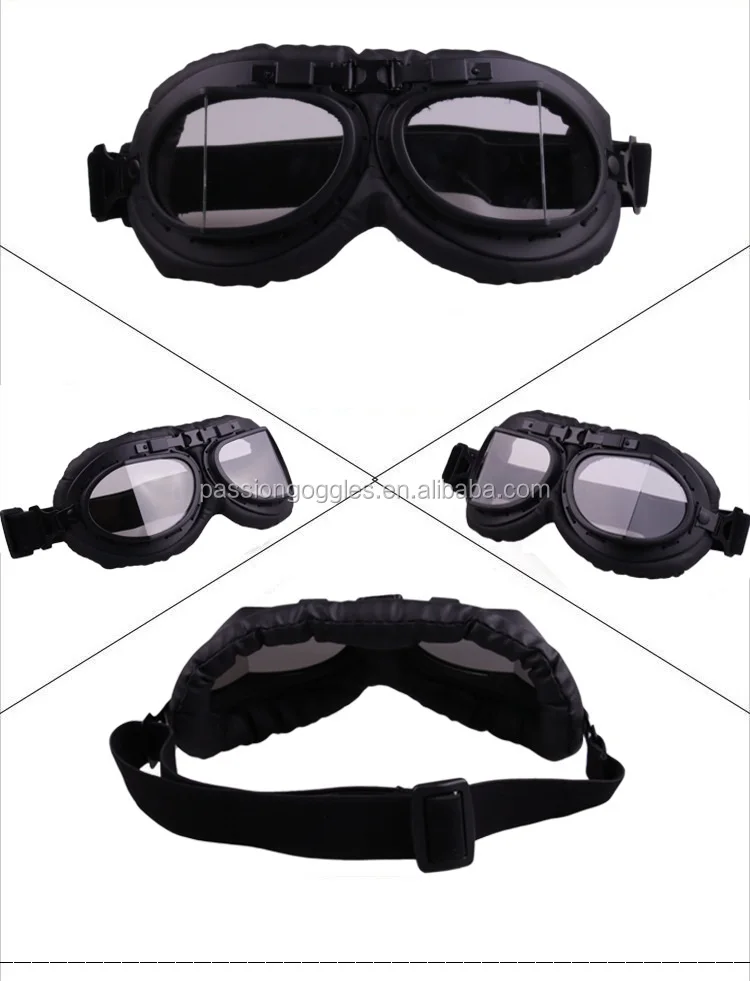 Delleu Aviator Motorcycle Half Helmet Goggles Flying Motorcycle Biker Motocross Cruisers Sun UV Wind Eye Protect 