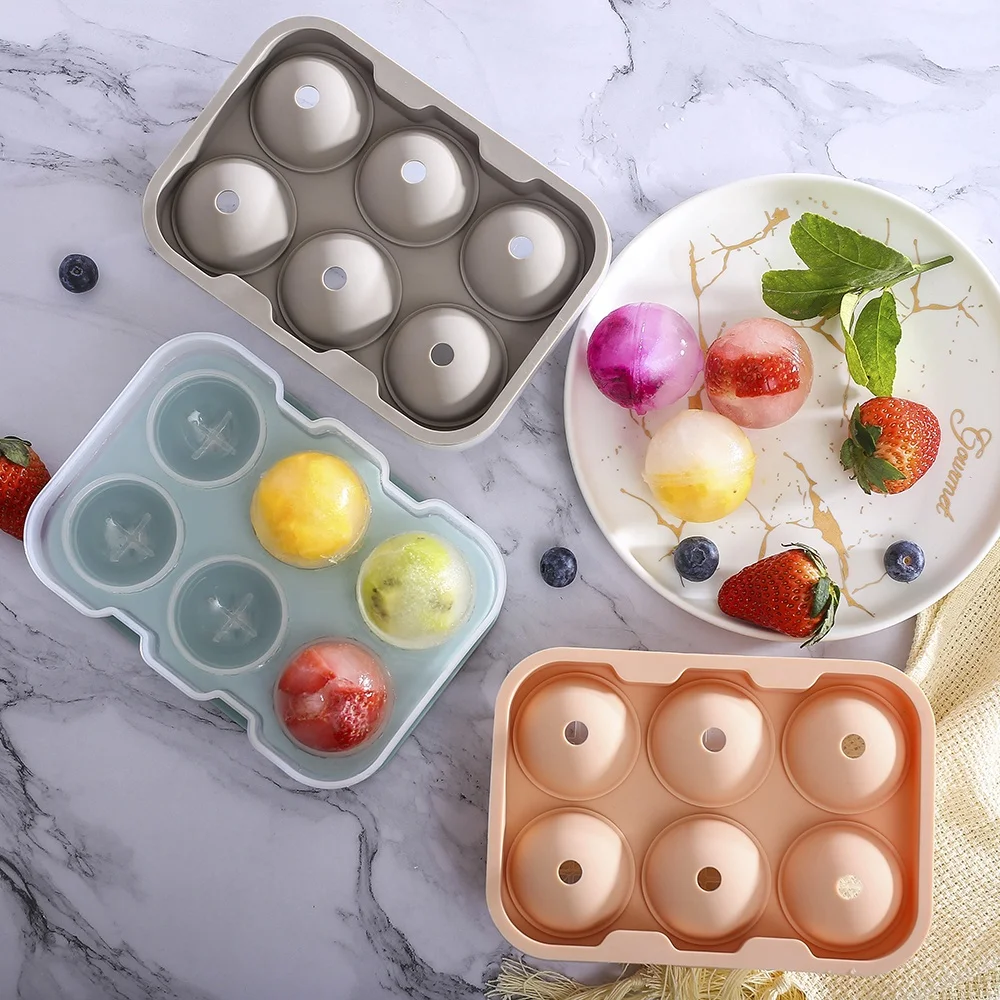 

Moule De Glace Custom Black 6 Round Ice Ball Spheres Maker Mold Silicone Ice Cube Trays