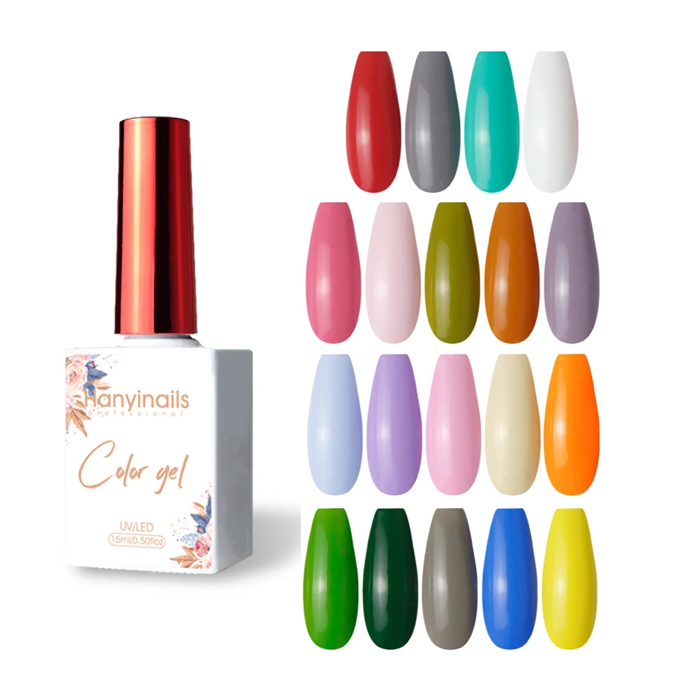 

Hanyinails Long lasting Colors Gel OEM Bottle private label gel polish Wholesale Colors soak off uv nail gel polish