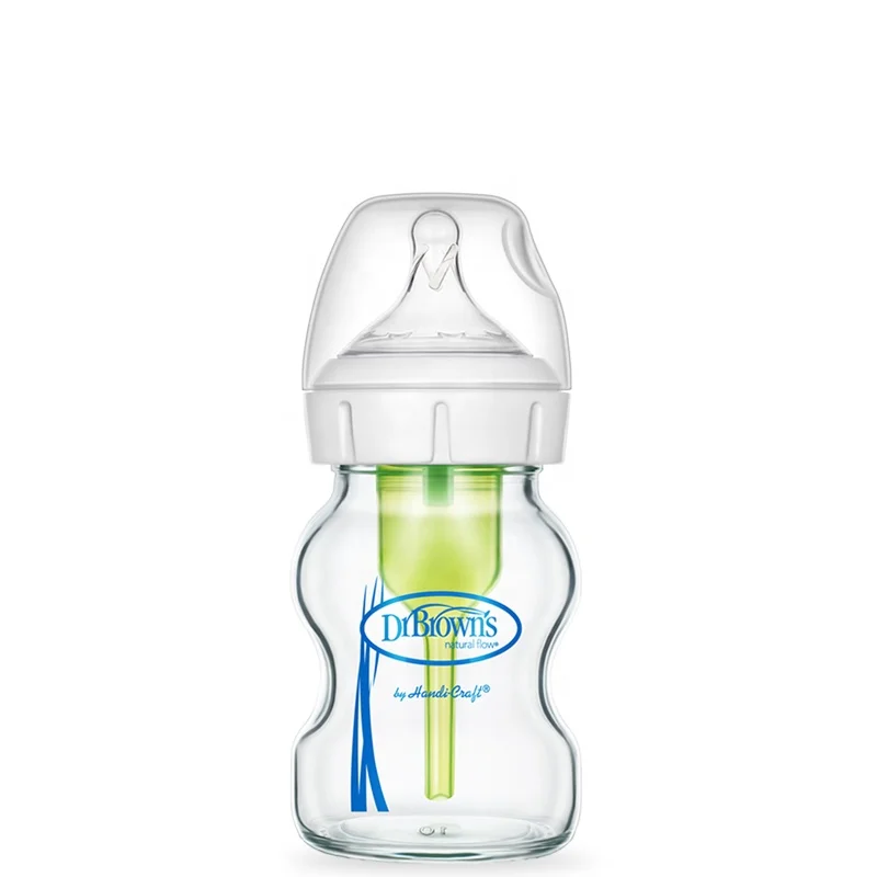 

Dr. Brown's Options+ Wide-Neck Baby Bottle, 5 Ounce baby feeding bottle gift set baby milk bottle, Classic