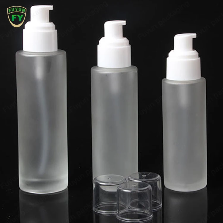 

Fuyun 20 30 40 60 80 100 120ml Luxury Skin Care Jar 100ml Empty Frosted Cosmetic Packaging Glass Cosmetic Lotion Pump Bottles