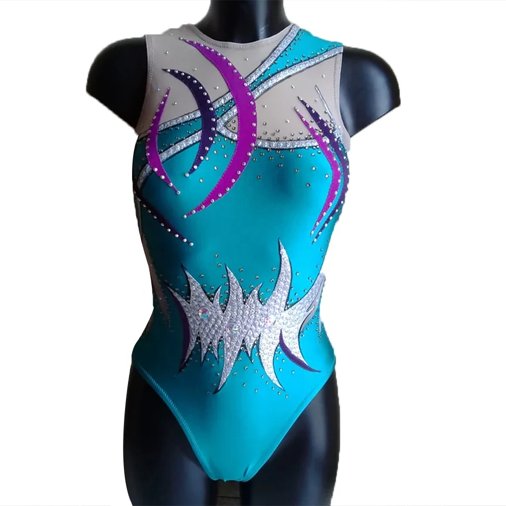 

LIUHUO Girls Synchronized Swimming Suits Crystals Performance suit Rhythmic Gymnastics Dress Ballet Dance Leotards