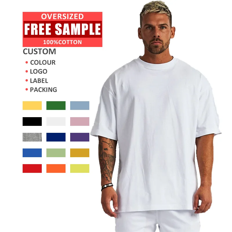 

Wholesale 200 gsm To 300 gsm 100% Cotton T shirt For Men Custom T shirt Oversized Drop Shoulder Tee Plus Size Men's T-shirts, Customized colors