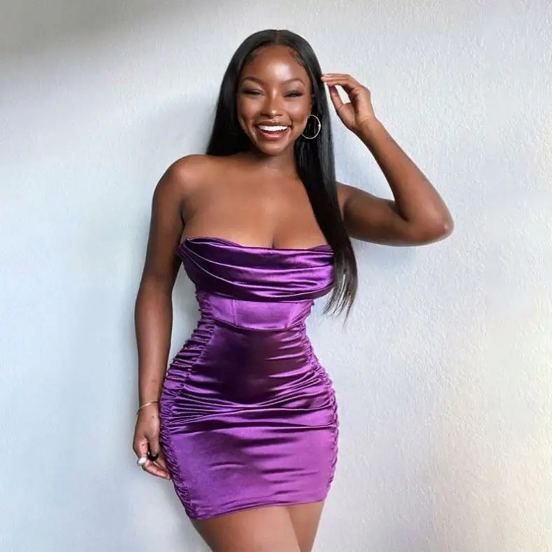 

FREE SAMPLE JHTH Fashion sexy off shoulder sleeveless stacked ladies mini dress
