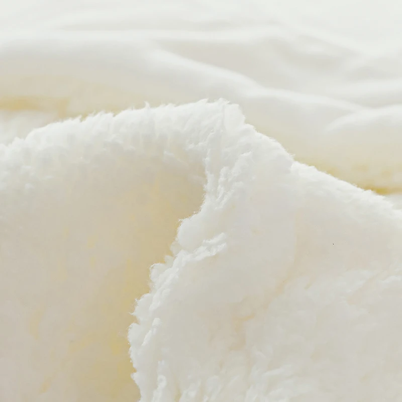 Ins Small Fresh Style White Strawberry Pattern Lambskin Double Layer Good Sleeping Warm Winter Blanket