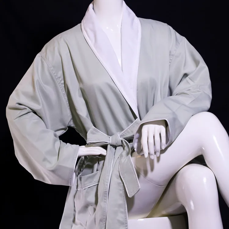 Unisex 100% Cotton Hotel SPA Cut pile cotton bathrobe details