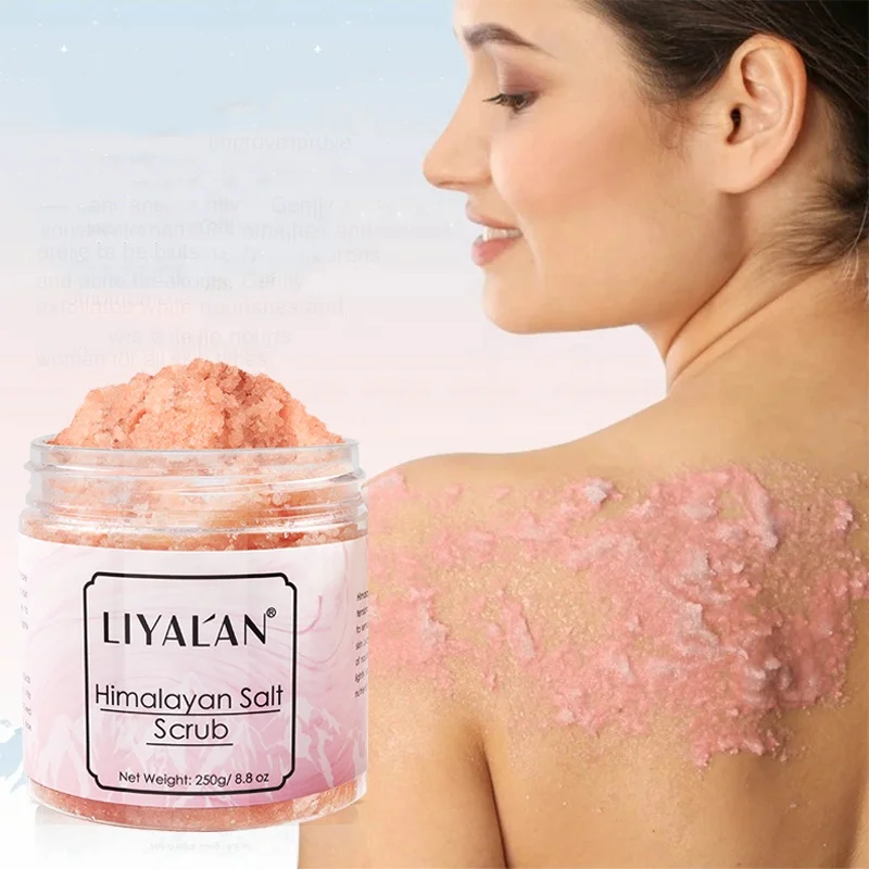 

Private Label Pink Bodyscrub SPA Massage Deep Cleansing Skin Moisturizes Litchi Scent Organic Himalayan Salt Scrub