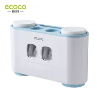 

Ecoco Automatic squeeze toothpaste dispenser plastic holder 5 toothbrush holder