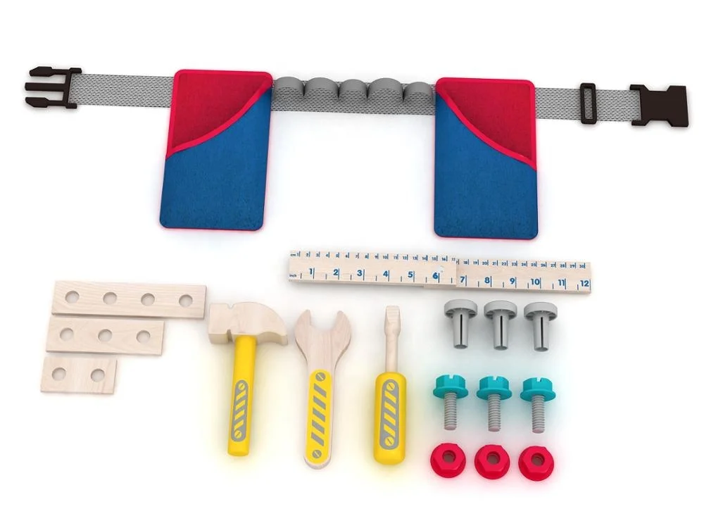 
17pcs tools belt wooden tools toy, tools set for kids,kids tool set 