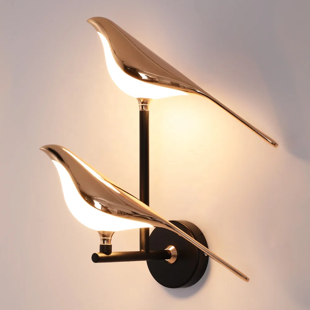 

UK Europe Interior Decor Bird Led Wall Lamp For Living Room Bedroom Hotel Wall Sconce