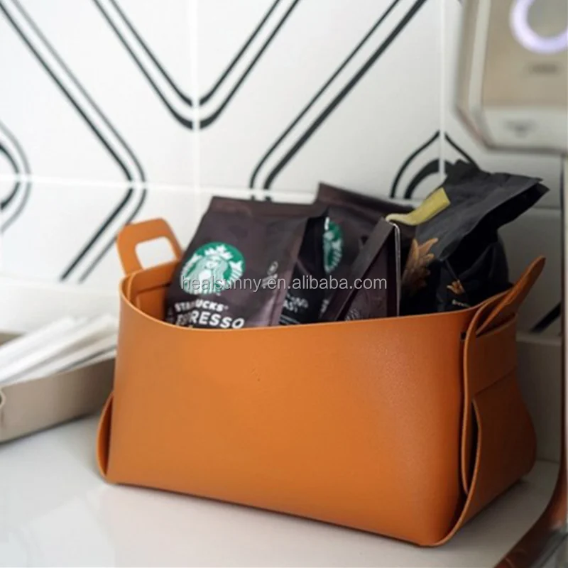 

Best selling document storage box cheap leather basket storage hot sale leather storage basket, Custom color