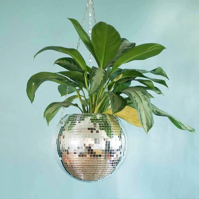 

8 Inch/20 CM disco ball planter pot ball shape hanging pots planters pretty hanging disco ball planter, Customized color