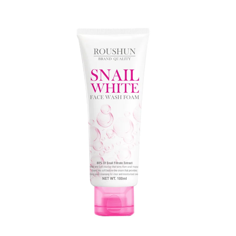 

Roushun Snail White Face Wash Foam Facial Cleanser whitening skin Moisturizing Firming oil control, Milk white cream