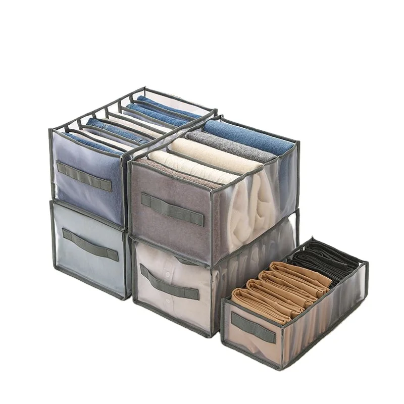 

7 Grids Washable Portable Closet Organizer Mesh Separation Storage Box Mesh Clothes Storage Organizer