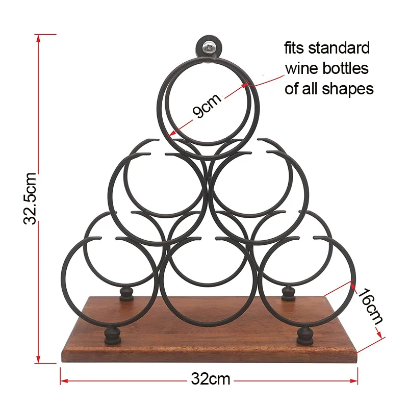 3tiers Classic Design Tabletop Wine Holders With Sturdy Handle Simple
