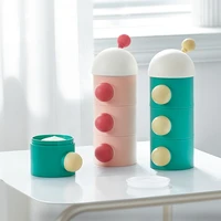 

KUB cute mushroom portable airtight travel milk powder container 3 layers infant formula dispenser baby food storage grid box
