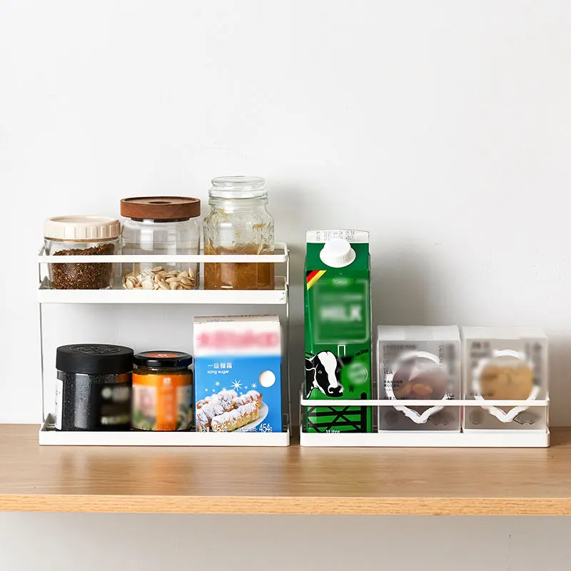 

Black Spice Rack Rack Metal Spice Jars Bottle Stand Holder Kitchen Storage Kitchen Shelves 3054, White/black