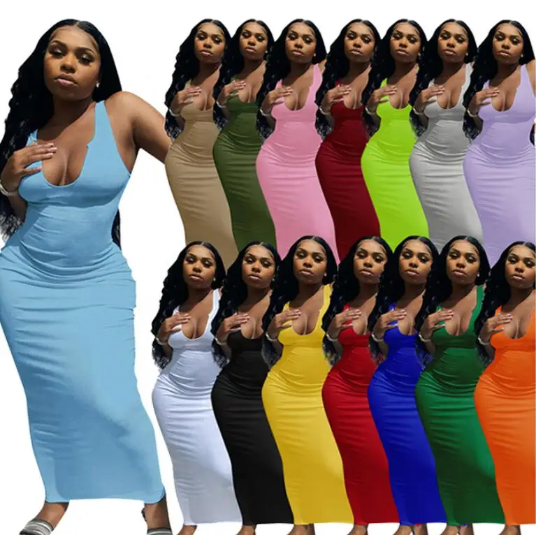 

2021 Newest Autumn Stylish Lady Slim Fit Dress Backless Solid Color Long pleated Skirt Woman Sexy Tube Top Clothes, As picture