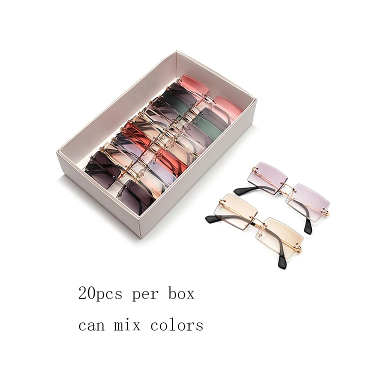 

SKYWAY Free Shipping 20pcs Per Box New Hot Sale Frameless Sun Glasses Rimless Ocean Lens Fashion Women Men Metal Sunglasses