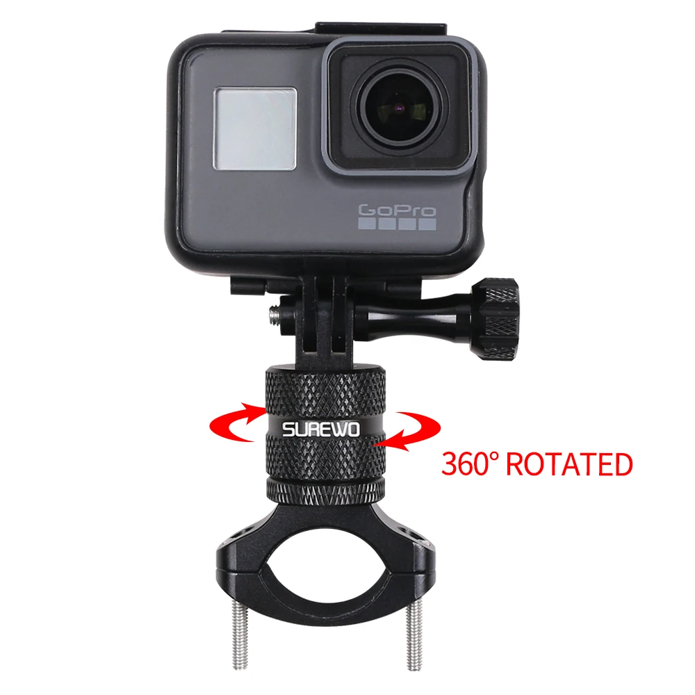 
SUREWO Aluminium Bike Handlebar Holder Bicycle Mount for GoPro Hero 7/(2018) 6 5 Black DJI Osmo Action and More 