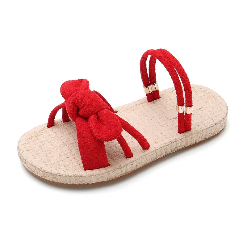 
2020 summer flat bowknot children girl princess slipper kids student soft sandals 