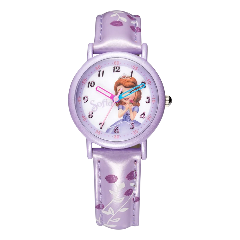 

MK-14019PL Disney Lovely Purple Feature Japan Quartz Movement Children Watches for Girl