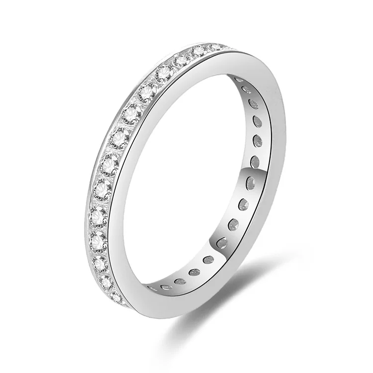 

POLIVA 925 Sterling Silvers Cubic Zirconia Eternity Engagement Wedding Band Rings