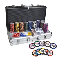 

Factory supply 100 200 300 400 500 600 1000 pcs Poker chip set in aluminum suitcase 40 mm wsop poker chips