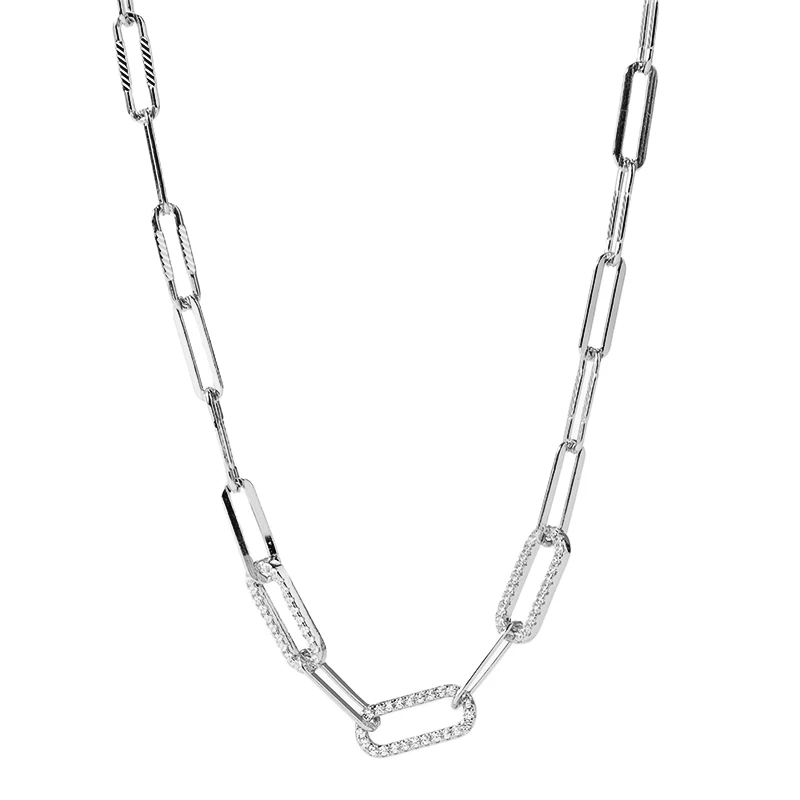 

Hot Trendy Women Fashion 925 Sterling Silver Jewelry 18K Gold Chunky Link Chain Necklace