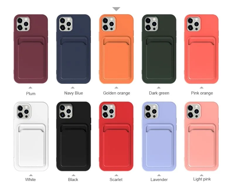 

Trendy Shockproof Soft Silicone Wallet Phone Case For iPhone 11 12 Pro Max Mini 7 8 Plus SE 2020 XR X XS Max Card Holder Cover