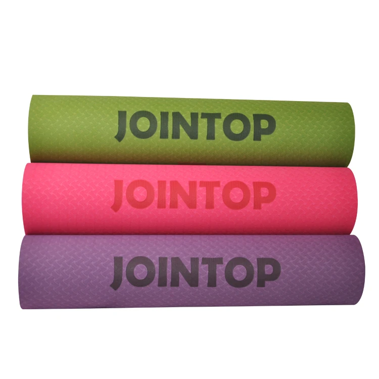 

Hight Quality Double-Color Custom Logo and Position Line Waterproof Non-slip TPE Yoga Mat, Stock color or customized